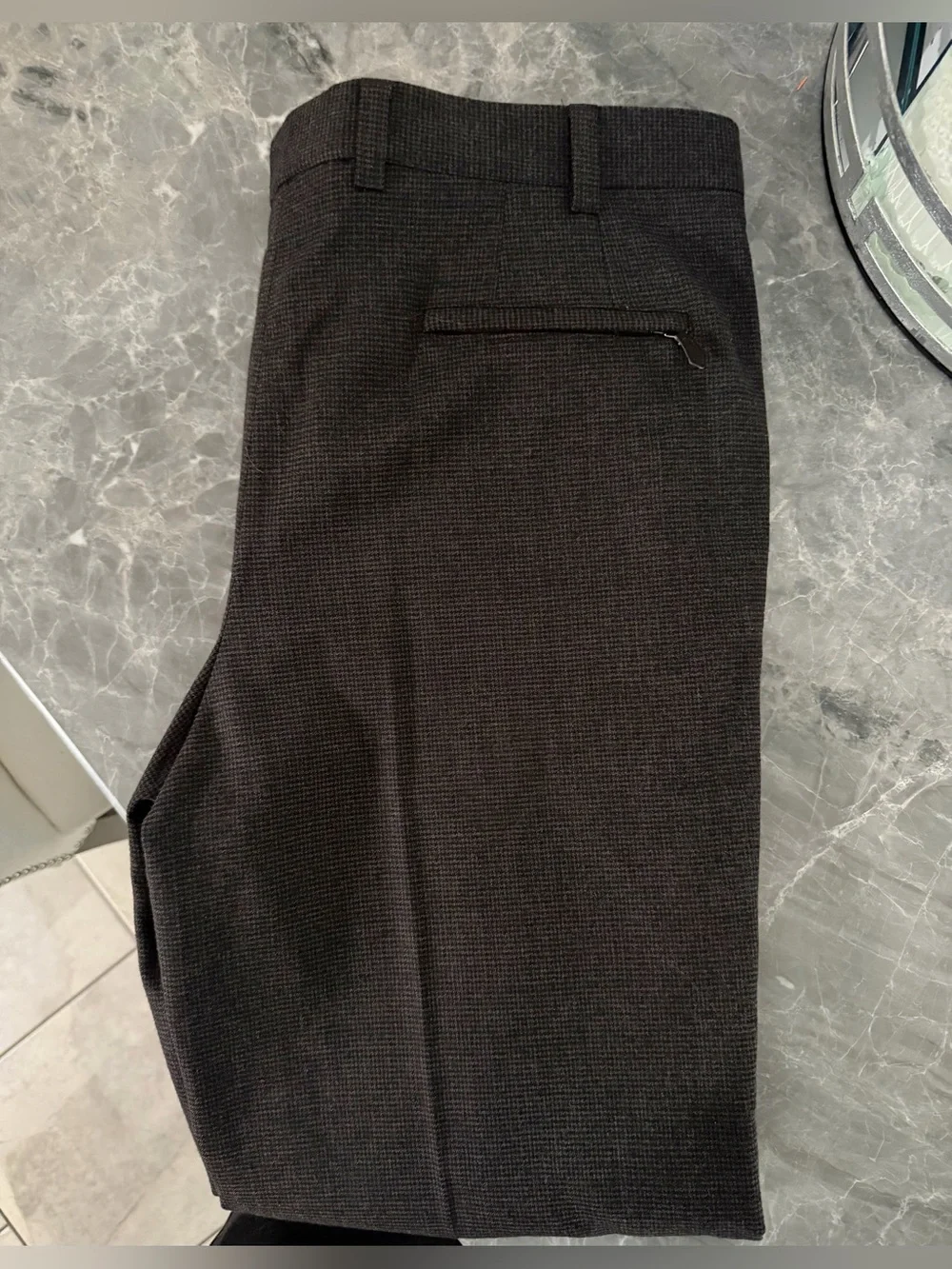 Nicolo Contarini Made in Italy Men’s Wool Dress Pants 36” Tailored Trouser Brown